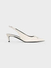 Alma Triomphe Patent Calfskin Slingback Heel White - CELINE - BALAAN 2