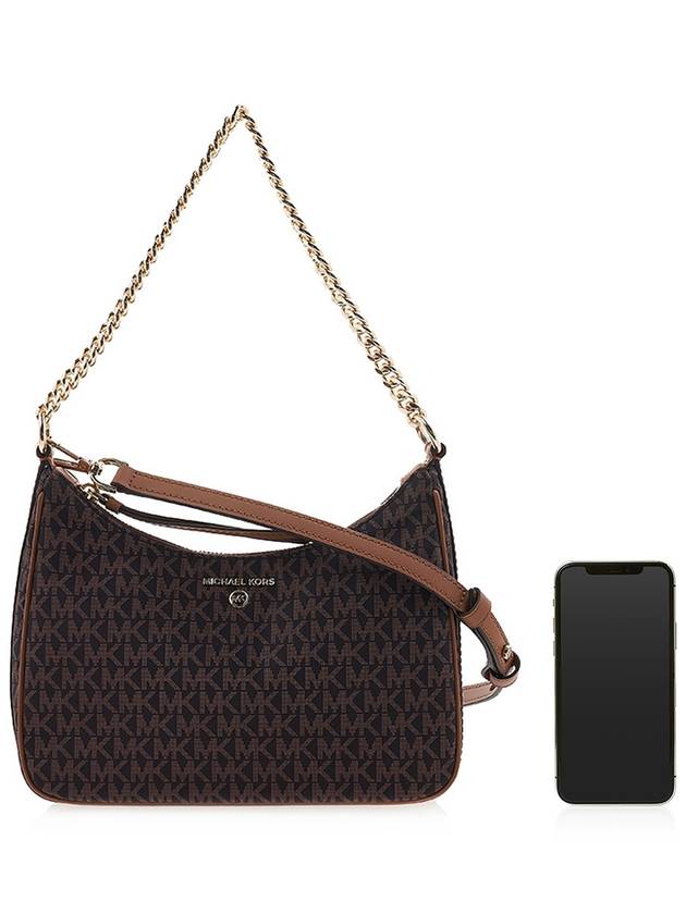 Jet Set Charm Medium Logo Jacquard Convertible Cross Bag Brown - MICHAEL KORS - BALAAN 7