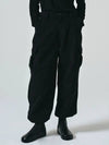 Wool Cargo Parachute Track Pants Black - NOIRER - BALAAN 1