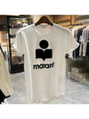 Koldi Logo Linen Short Sleeve T-Shirt White - ISABEL MARANT ETOILE - BALAAN 3