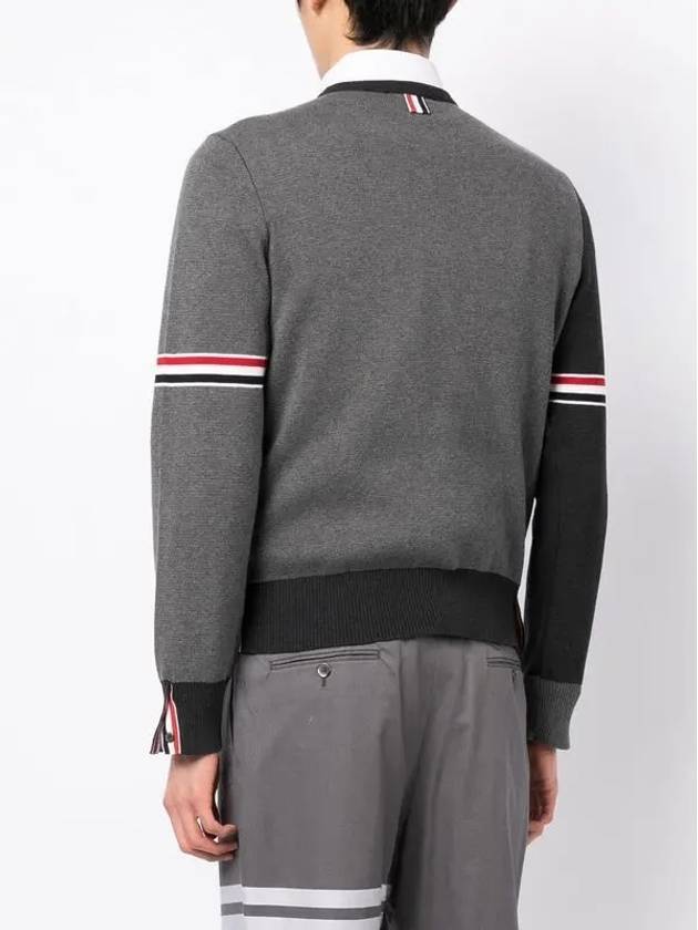 RWB Striped Crew Neck Knit Top Grey - THOM BROWNE - BALAAN 5