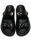 CC Logo Velcro Sandals Black - CHANEL - BALAAN 9