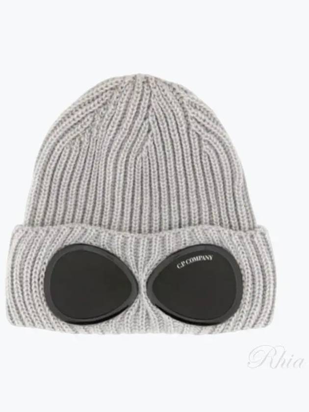 Extra Fine Merino Wool Goggle Beanie Grey - CP COMPANY - BALAAN 2