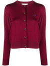 Bold Fox Head Patch Regular Cardigan Grape - MAISON KITSUNE - BALAAN 1