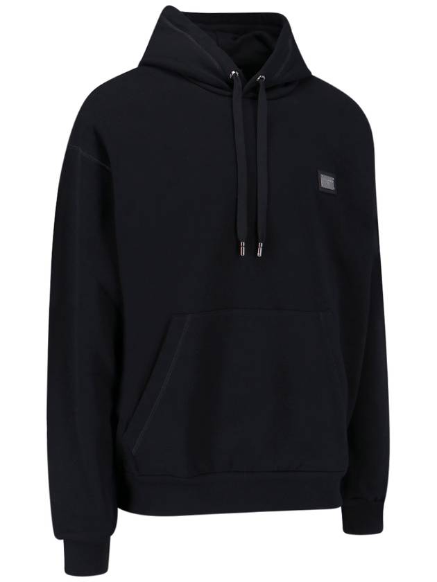 Logo Patch Cotton Classic Hood Black - DOLCE&GABBANA - BALAAN 3