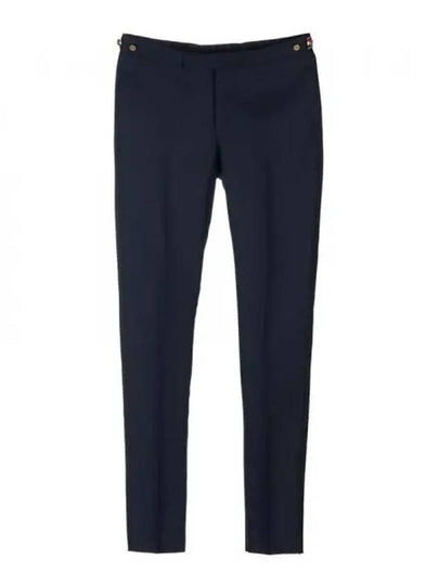 Low Rise Side Tab Wool Slacks Navy - THOM BROWNE - BALAAN 2