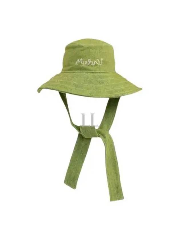 Embroidered Logo Bucket Hat Green - MARNI - BALAAN 2