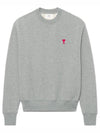 Small Heart Logo Sweatshirt Grey - AMI - BALAAN 2