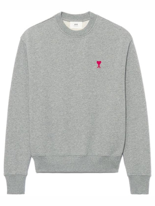 Small Heart Logo Sweatshirt Grey - AMI - BALAAN 2