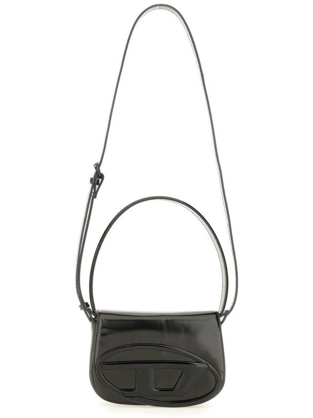 1DR Mirrored Leather Shoulder Bag Black - DIESEL - BALAAN 3