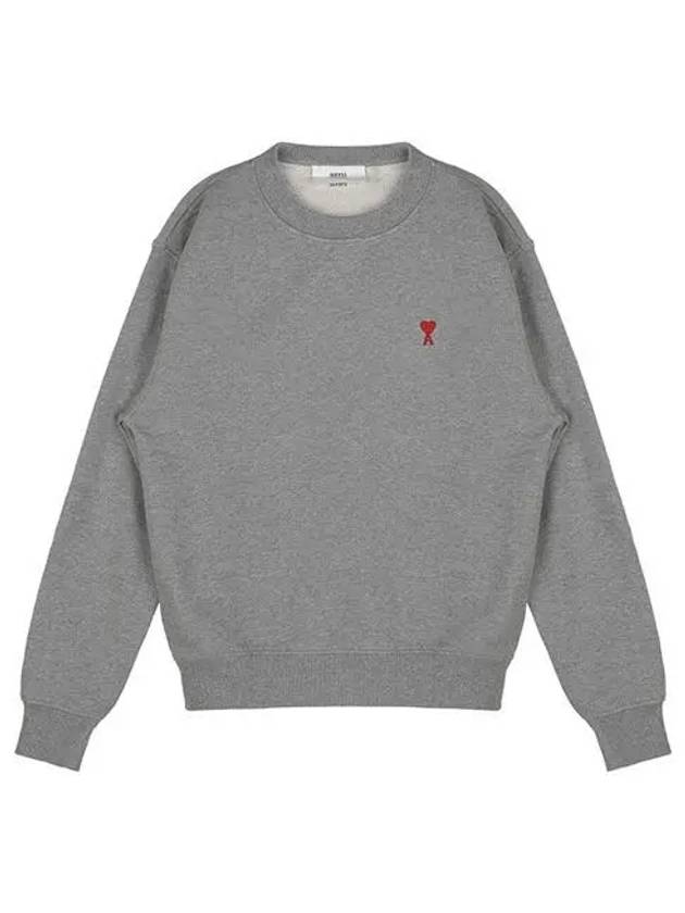 Small Heart Logo Sweatshirt Grey - AMI - BALAAN 2