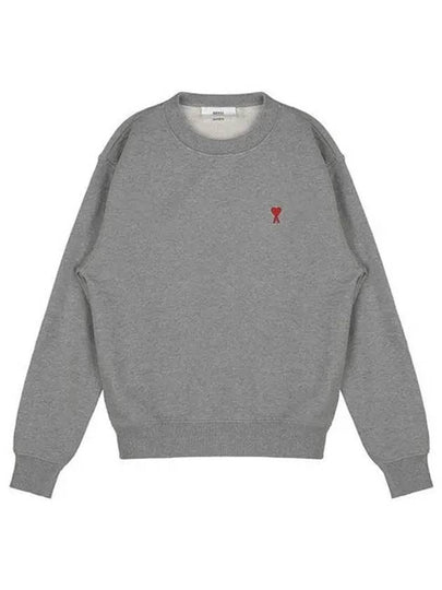 Small Heart Logo Sweatshirt Grey - AMI - BALAAN 2