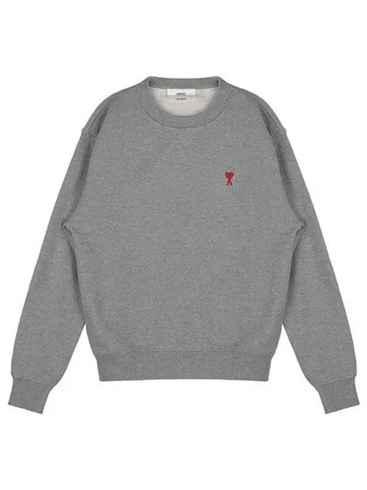 Small Heart Logo Sweatshirt Grey - AMI - BALAAN 2