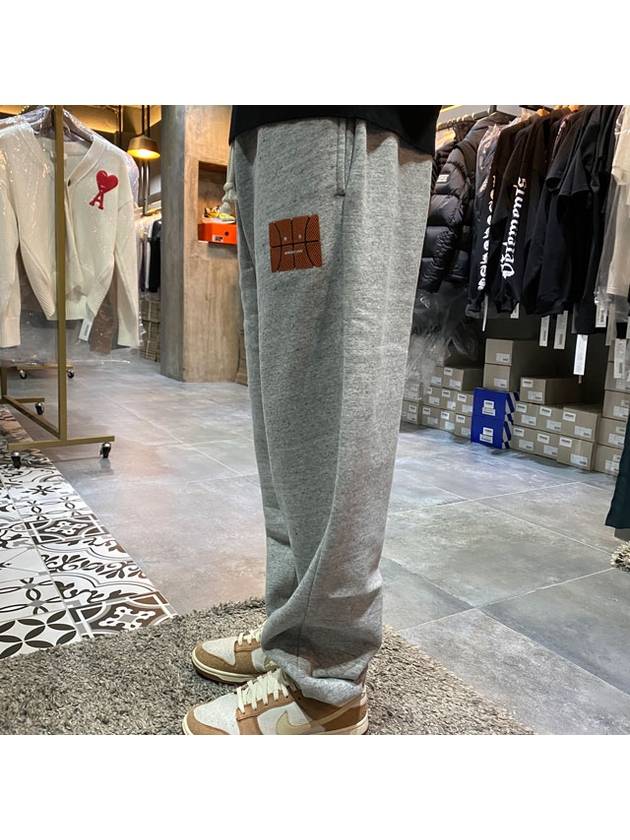 Studios Basketball Face Patch Fleece Track Pants Gray - ACNE STUDIOS - BALAAN.