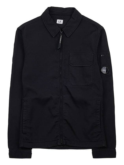 Nylon Double Weave Zipped Over Long Sleeve Shirt Black - CP COMPANY - BALAAN 2