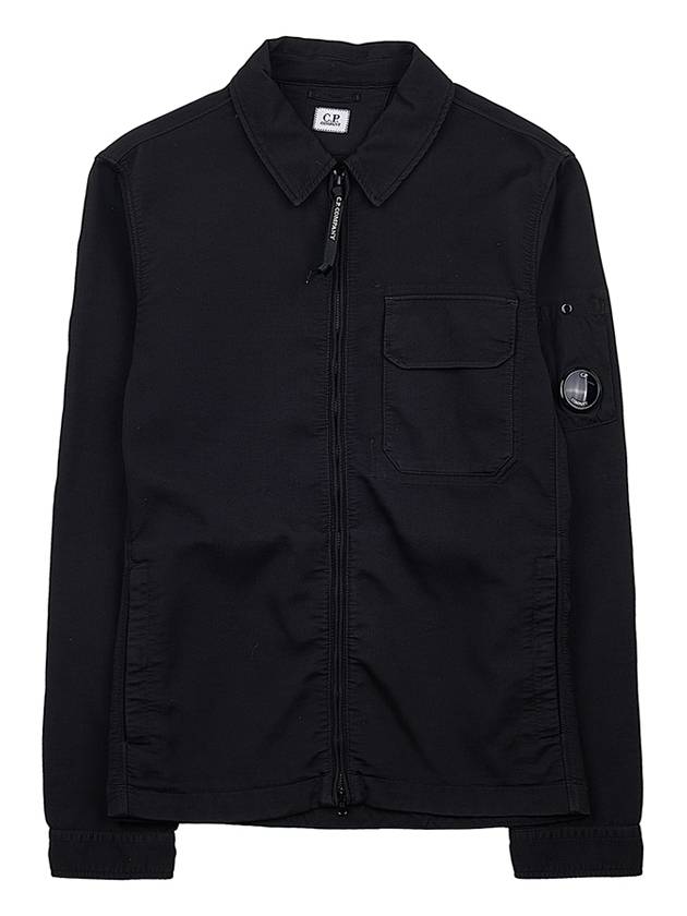 Nylon Double Weave Zipped Over Long Sleeve Shirt Black - CP COMPANY - BALAAN 2