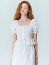 SET_Flower embroidery puff blouse_long skirt_White - OPENING SUNSHINE - BALAAN 2