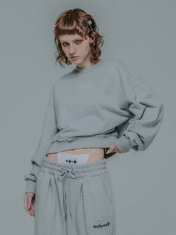 HOTFIX CROP SWEATSHIRT_GRAY - HOLY NUMBER 7 - BALAAN 1