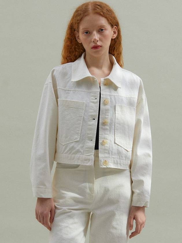 Washing Crop Jacket White - MANAVIS7 - BALAAN 1