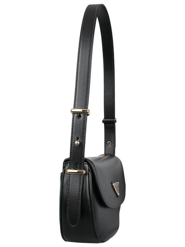 Arque Leather Shoulder Bag Black - PRADA - BALAAN 5