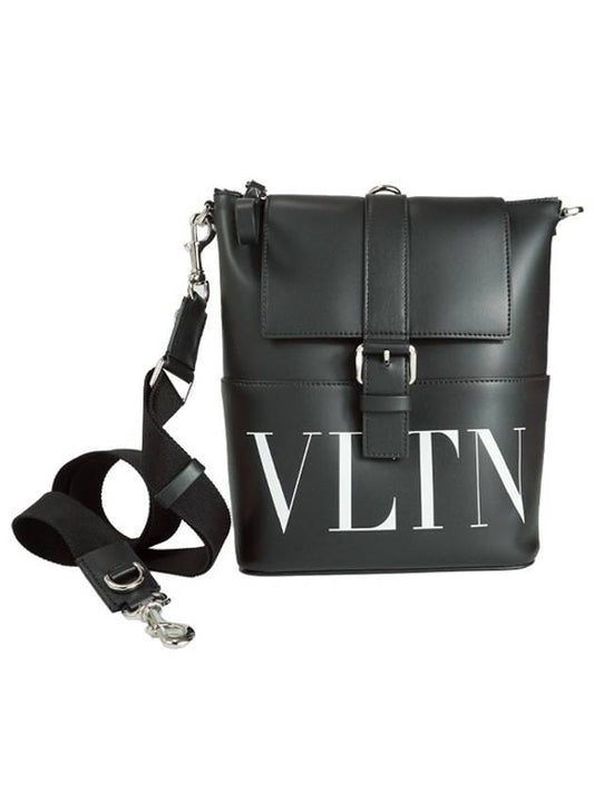 VLTN leather cross bag black - VALENTINO - BALAAN.