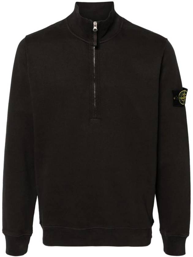 Logo Half Zipper Sweatshirt Lead Grey - STONE ISLAND - BALAAN 1