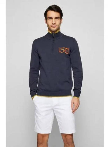 Official Sports British Open Collection Half Zip Up Knit 50468804 402 Dark Blue 270095 - BOSS - BALAAN 1