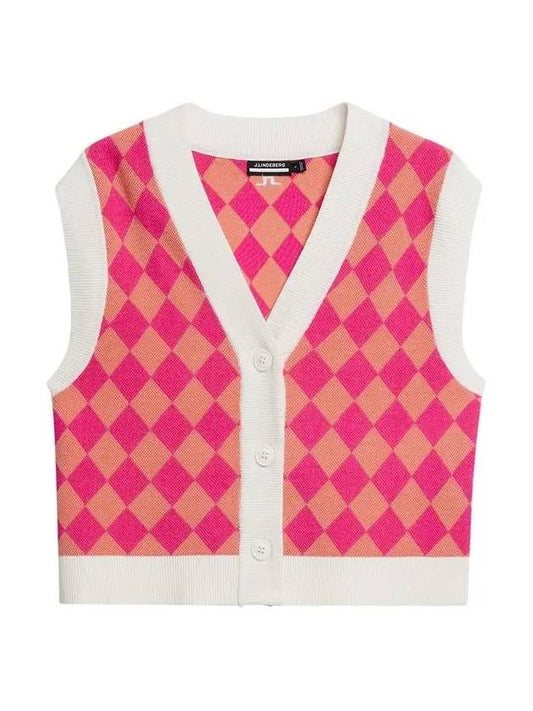 Petra Jacquard Vest Pink - J.LINDEBERG - BALAAN 2