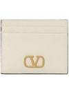 V Logo Signature Card Wallet Ivory - VALENTINO - BALAAN 3