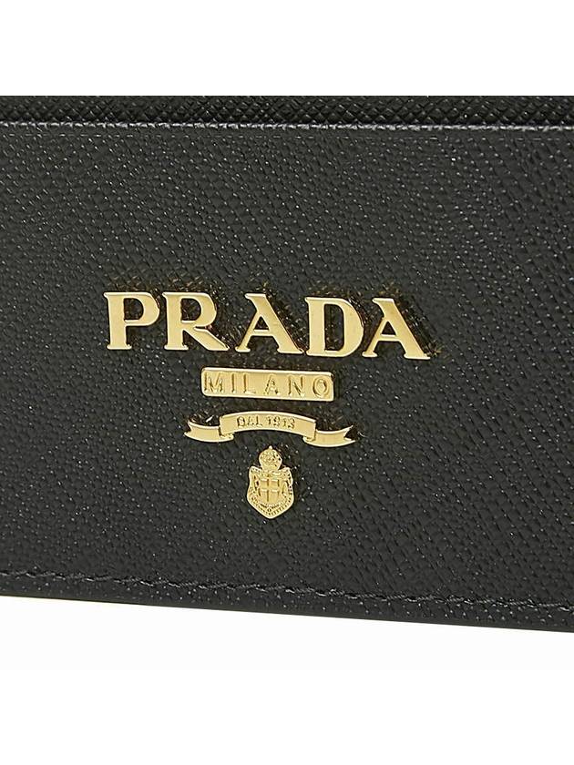 Metal Logo Saffiano Card Wallet Black - PRADA - BALAAN 7