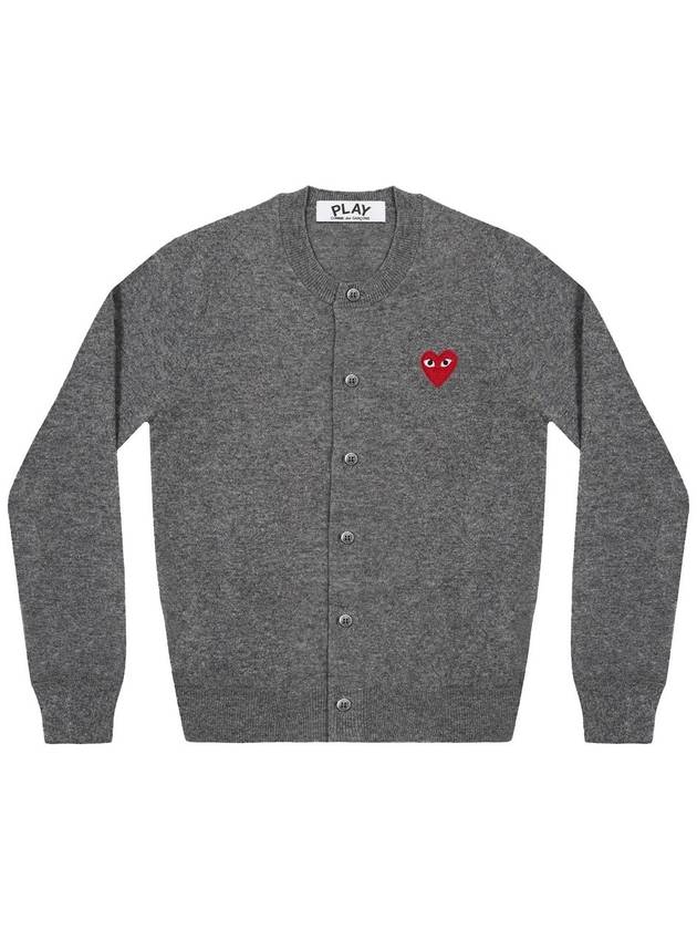 Heart Wappen Wool Cardigan Charcoal Grey - COMME DES GARCONS - BALAAN 2