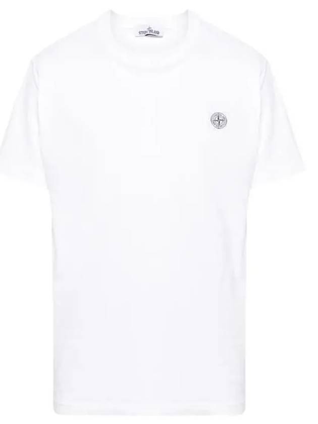 Organic Cotton Short Sleeve T-Shirt White - STONE ISLAND - BALAAN 2