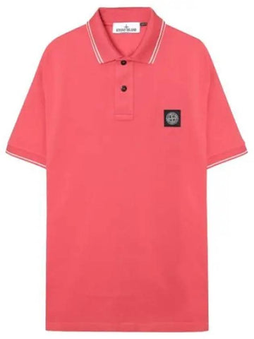 Logo patch striped polo t shirt men s collar - STONE ISLAND - BALAAN 1