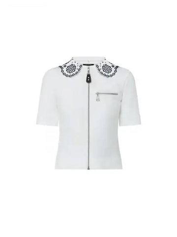 Broderie collar zip up knit top 1AGAG3 - LOUIS VUITTON - BALAAN 1