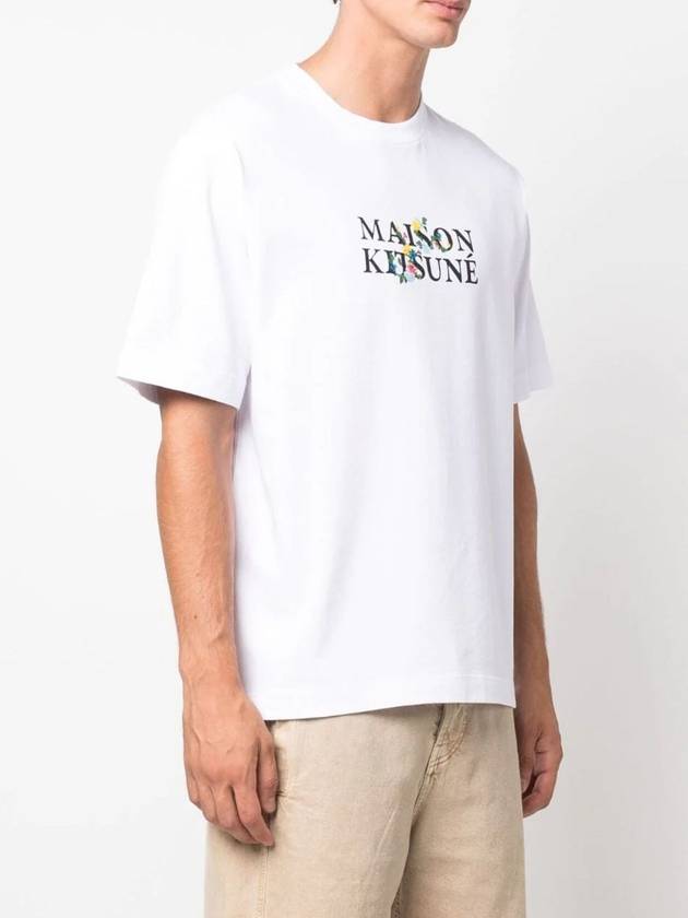 Flowers Oversized Short Sleeve T-Shirt White - MAISON KITSUNE - BALAAN 4