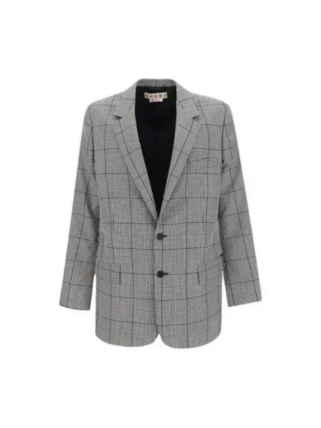 Micro Check Jacket Blublack - MARNI - BALAAN 2