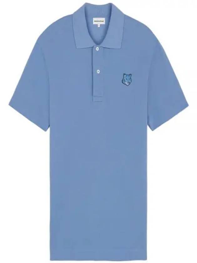 Bold Fox Head Patch Comfort Polo Shirt Blue - MAISON KITSUNE - BALAAN 2