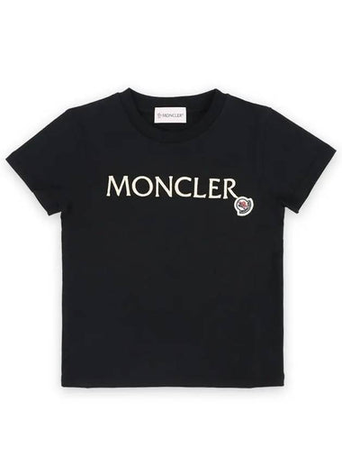 Kids Infant Embroidered Logo Short Sleeve Black 8C00006 83907 999 8 10A - MONCLER - BALAAN 1