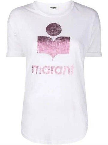 Pink logo short sleeve tshirt TS0004FAA1N10E - ISABEL MARANT - BALAAN 1