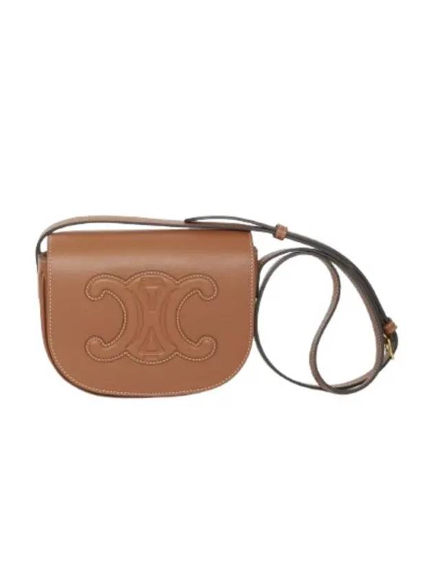 Folco Cuir Triomphe Calfskin Cross Bag Tan - CELINE - BALAAN 4