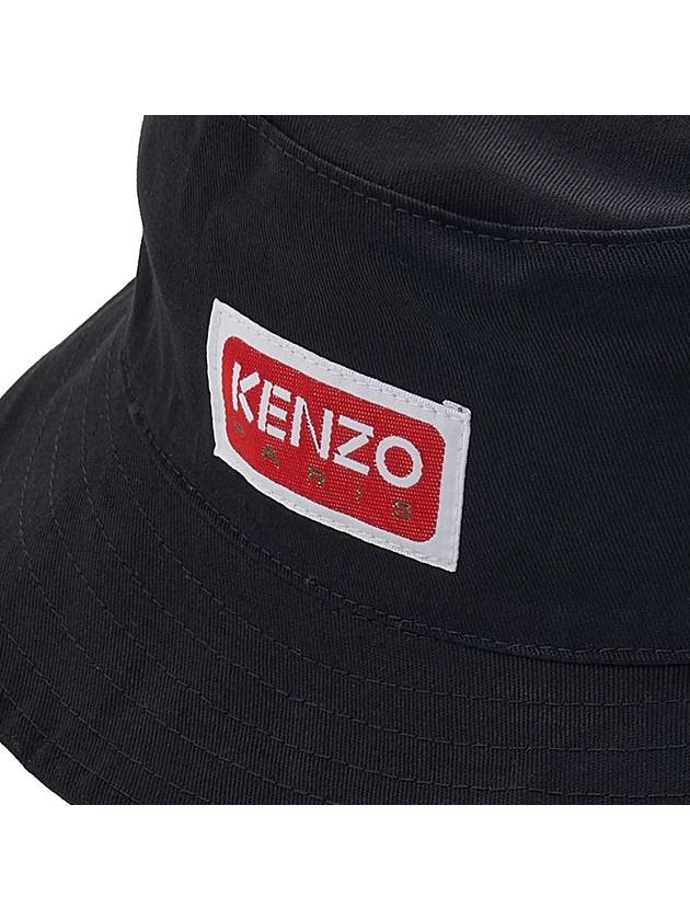 Lucky Tiger Embroidered Logo Cotton Bucket Hat Black - KENZO - BALAAN 11