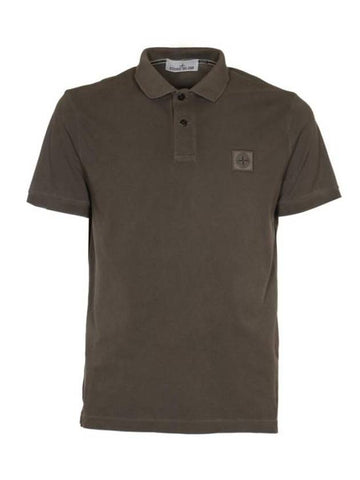 Wappen Cotton Short Sleeve Polo Shirt Charcoal - STONE ISLAND - BALAAN 1