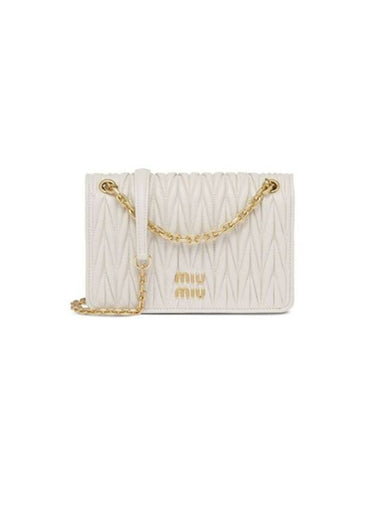 Matelasse Nappa Leather Mini Bag White - MIU MIU - BALAAN 1