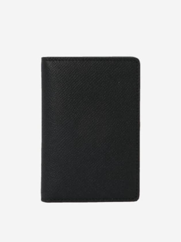 Stitched Bi-Fold Leather Card Wallet Black - MAISON MARGIELA - BALAAN 4