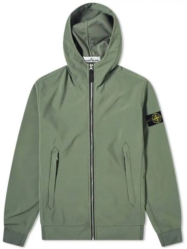 Men's Soft Shell Wappen Hooded Jacket Khaki - STONE ISLAND - BALAAN 2