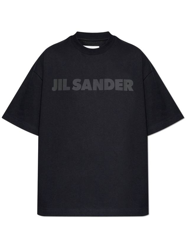 Logo Print Short Sleeve T-Shirt Black - JIL SANDER - BALAAN 2