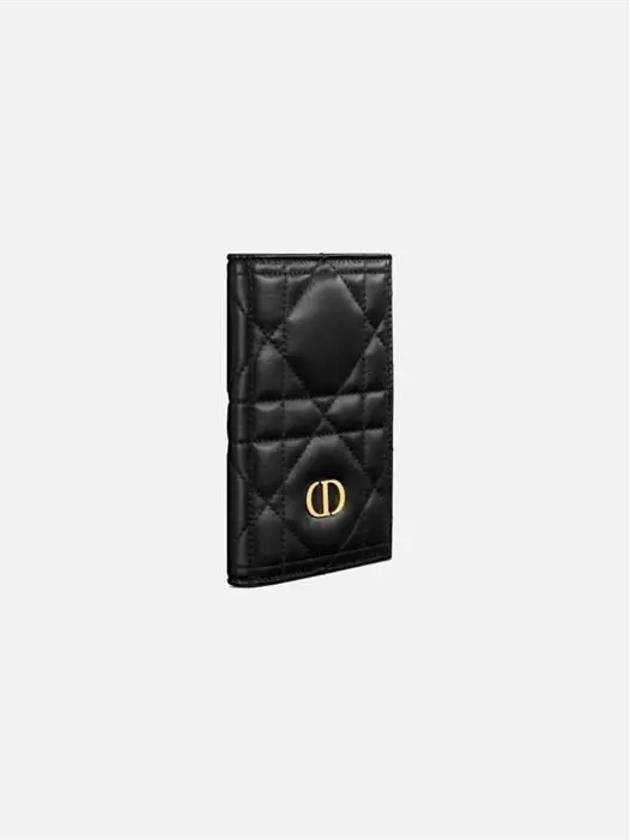 Miss Caro Macrocannage Lambskin Passport Wallet Black - DIOR - BALAAN 3