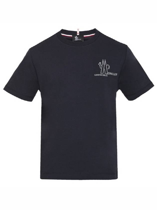 Grenoble Logo Short Sleeve T-Shirt Dark Blue - MONCLER - BALAAN 7