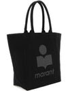 Women's Yenky Glitter Logo Tote Bag Black - ISABEL MARANT - BALAAN 4