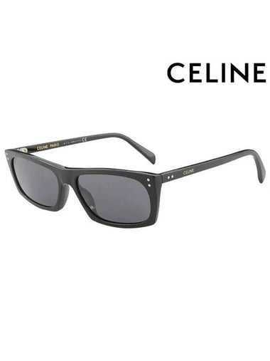 Eyewear Logo Rectangular Acetate Sunglasses Black - CELINE - BALAAN 1